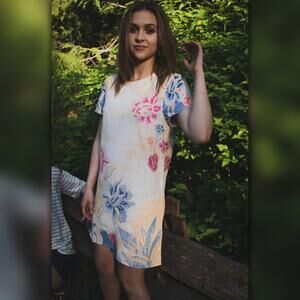 A345 • Tropical Bloom Shift Dress